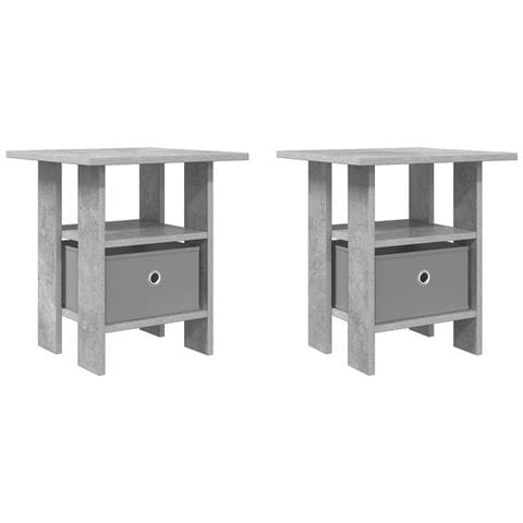 Comodino 2 pcs Grigio cemento 41 x 40 x 45 cm Legno multistrato - Foto 1