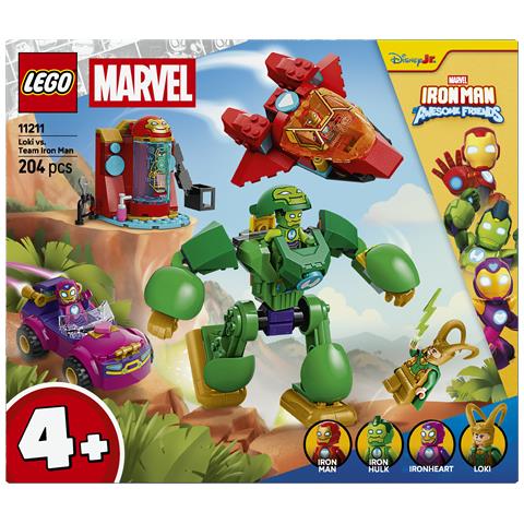| Marvel 11211 Loki vs. Team Iron Man, Giocattolo da Supereroi con Action Figure Mech e 4 Minifigure, Regalo Bambini 4+ - Foto 2