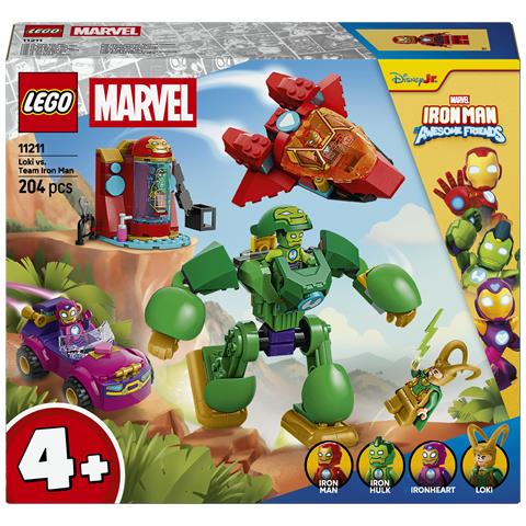 | Marvel 11211 Loki vs. Team Iron Man, Giocattolo da Supereroi con Action Figure Mech e 4 Minifigure, Regalo Bambini 4+ - Foto 1
