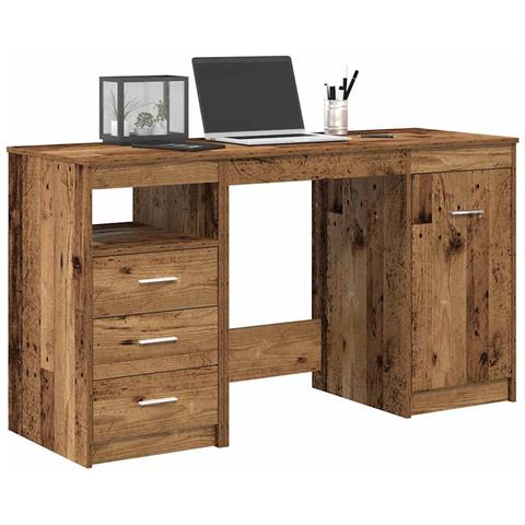 Scrivania con armadietto Legno Antico in Legno Multistrato - Foto 2