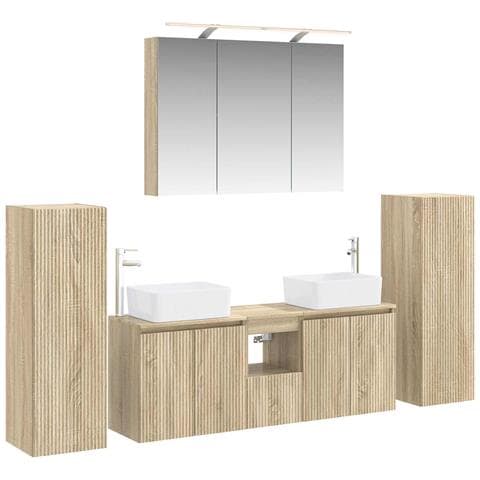 Set di mobili per il bagno 6 pcs Rovere Sonoma - Foto 1