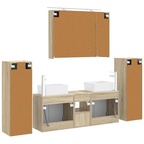 Set di mobili per il bagno 6 pcs Rovere Sonoma - Foto 9