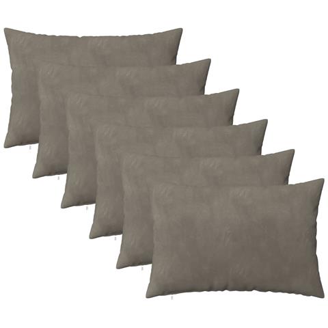 Cuscino con cuscino HEERLEN 6 pz Grigio Chiaro Velluto - Foto 1
