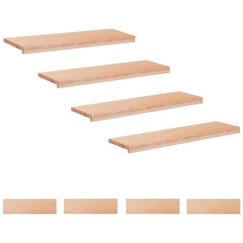 Tappeti per scale 8 pz 100 x 30 x 2 cm Naturale - Foto 1