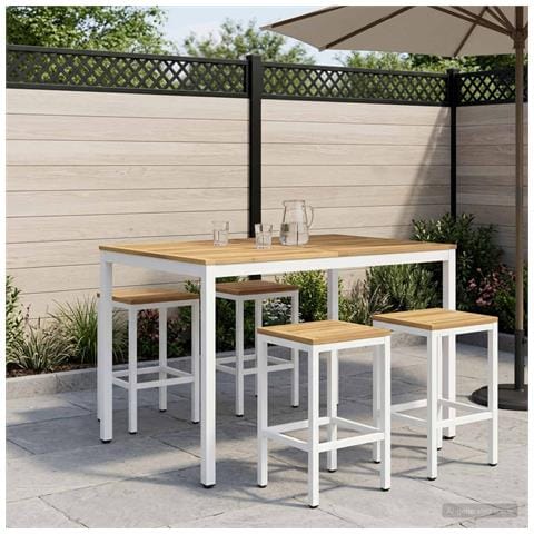 Tavolo Bar da Giardino Bianco 110 x 108,5 x 105 cm - Foto 2