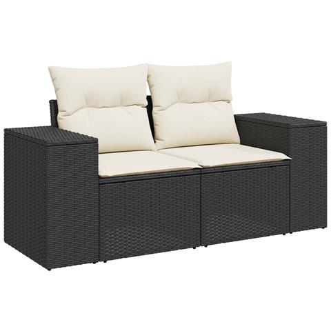 Set di divani 5 pz Nero e Bianco Crema - Foto 2