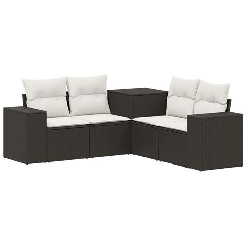 Set di divani 5 pz Nero e Bianco Crema - Foto 1