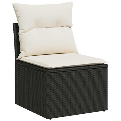 Set di divani 5 pz Nero e Bianco Crema - Foto 9