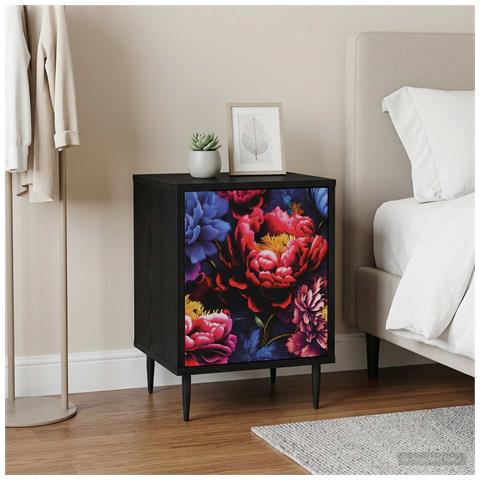 Armadio da Notte KIEL 2 pz Rovere Nero 36 x 33 x 51 cm - Foto 2