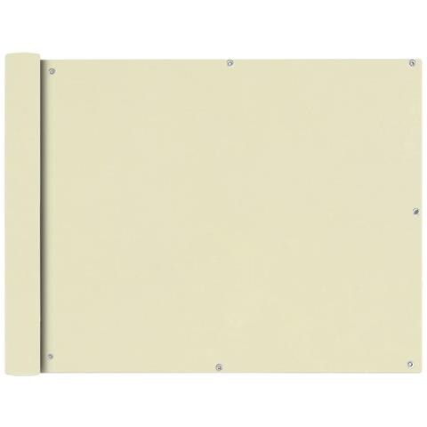 Paravento Da Balcone In Tessuto Oxford 90x600 Cm Crema - Foto 1