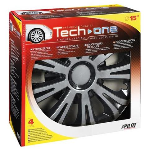 Copricerchi Auto Universali 15 Pollici Tech-one Avera Silver Black 31617 - Foto 2