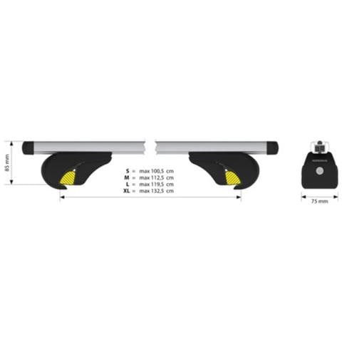Cp. barre P / tutto Yuro Xl140cm Alluminio Per Vettur - Foto 2