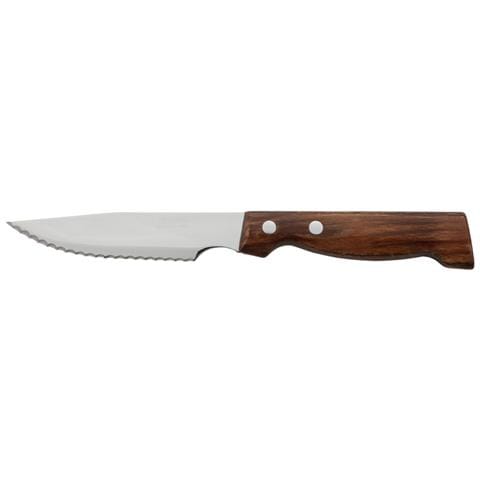 Coltello Bistecca da Tavola - Lama Acciaio Inossidabile Nitrum 120 Mm - Manico Legno Compresso Colore Marrone - Foto 1