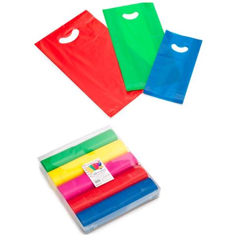 Pfsahd32x55 - Buste Shopper Smiling Bag - Riutilizzabili - Colori Ass. - 32+6+6x55 - Conf. 125 Pz - Foto 1