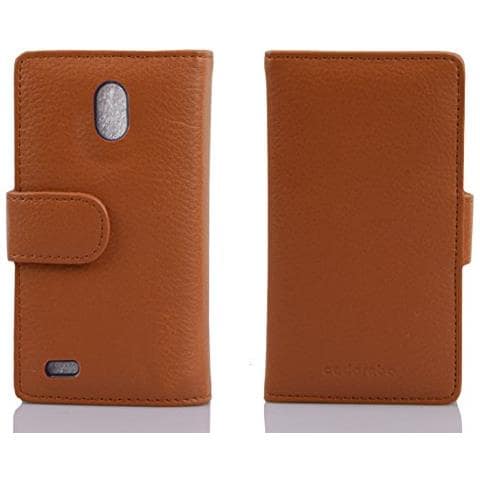 Custodia Compatibile Con Huawei Ascend G700 In Marrone Cioccolata - Coperchio Protettivo In Ecopelle Testurizzata E Tasca Per Carte Di Credito - Foto 2