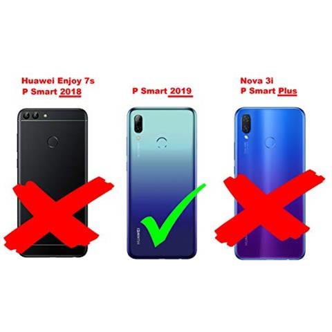 Catena Di Telefoni Cellulari Compatibile Con Huawei P Smart 2019 In Nero Argento - Coperchio Protettivo In Silicone Con Anelli D'oro, Cinturino In Corda E Custodia Staccabile - Foto 2