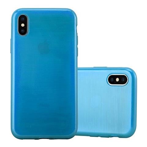 Custodia Compatibile Con Apple Iphone X / Xs In Turchese - Coperchio Protettivo In Silicone Tpu Flessibile Con Design Spazzolato - Foto 1
