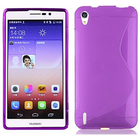 Huawei P7 Custodia Silicone Tpu Disegno S In Nero Profondo - Morbida Cover Protettiva Super Sottile Con Bordo Protezione - Back Case Ultra Slim Gel Bumper Fina Antiurto Guscio Originale - Foto 1