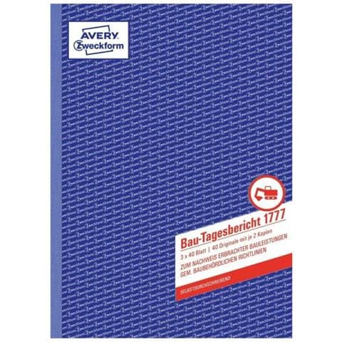 Zweckform Formularbuch ""bau-tagesbericht"", Sd, A4 - Fr Den Markt: D - L - A (1777) - Foto 1