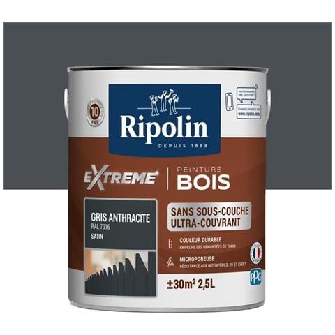 Pittura Per Legno Per Interni Ed Esterni - Grigio Antracite Ral 7016 Satinato, 2,5l - Foto 1