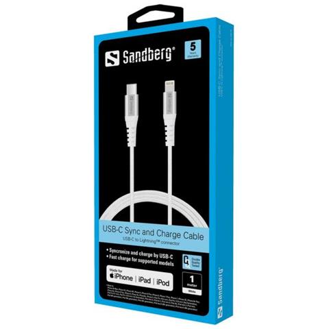 136-25 cavo per cellulare USB C Lightning Bianco 1 m - Foto 2