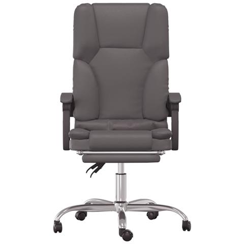 Poltrona da Ufficio Massaggiante Reclinabile Grigio Similpelle - Foto 2