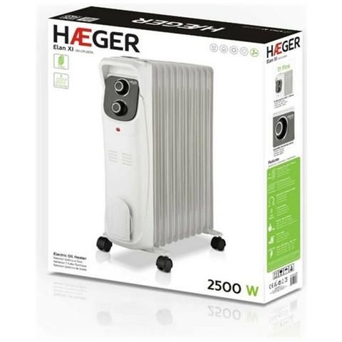 Radiatore A Olio (11 Elementi) Haeger Oh011007a 2500 W Bianco - Foto 2