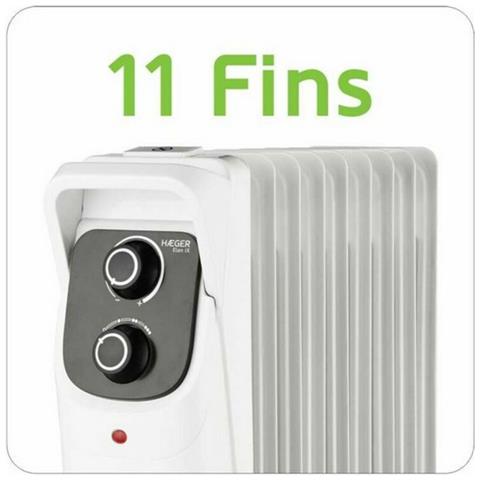 Radiatore A Olio (11 Elementi) Haeger Oh011007a 2500 W Bianco - Foto 5