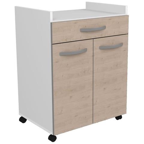 Server Da 60 Cm - 1 Cassetto E 1 Anta - 60 X 44 X 81 Cm - Colore Rovere - Foto 1