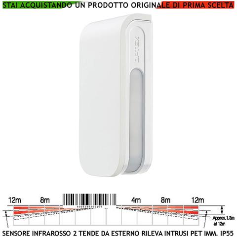 Rilevatore Di Movimento Doppia Tenda Antifurto Esterno 4 Pir Portata 12+12 Metri Lineari Regolabile Via Filo Relè Alla - Foto 1