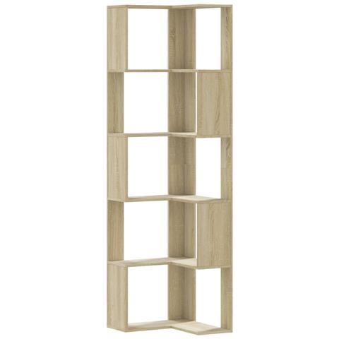 Libreria Angolare 5ripiani Rovere Sonoma 50x50x179 Cm Legno - Foto 2