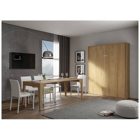 Letto Matrimoniale Kentaro Verticale A Scomparsa Quercia Natura - Foto 5