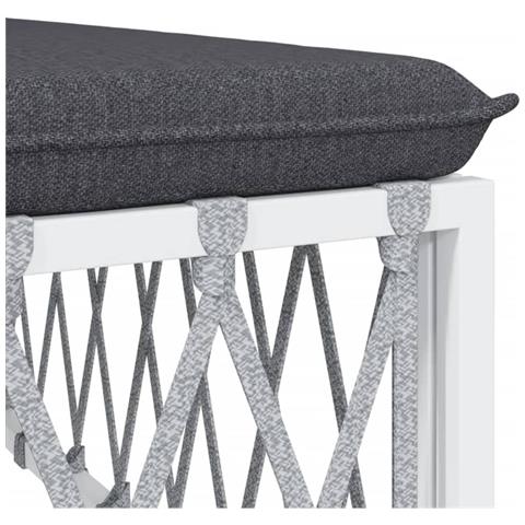 Set Salotto da Giardino 5 pz con Cuscini in Acciaio Bianco - Foto 2