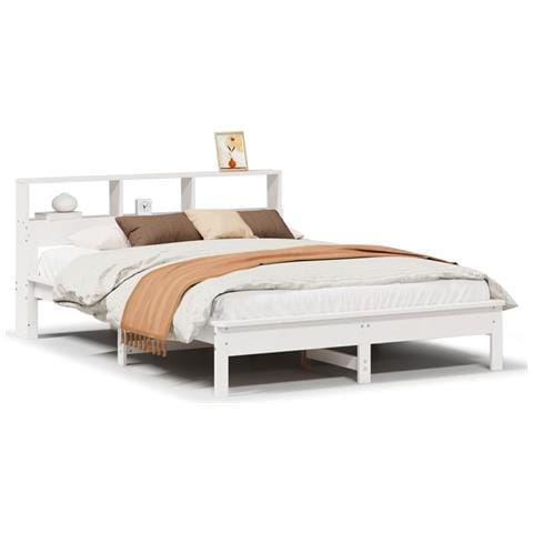 Letto Senza Materasso Bianco 140x200 Cm Legno Massello Di Pino - Foto 2