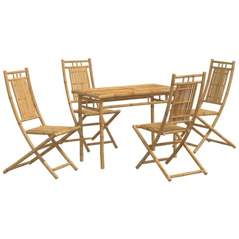 Set Da Pranzo Da Giardino 5 Pz In Bambù - Foto 2