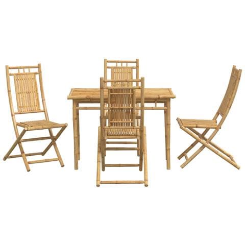 Set Da Pranzo Da Giardino 5 Pz In Bambù - Foto 3