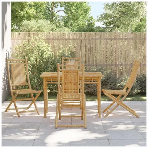 Set Da Pranzo Da Giardino 5 Pz In Bambù - Foto 1