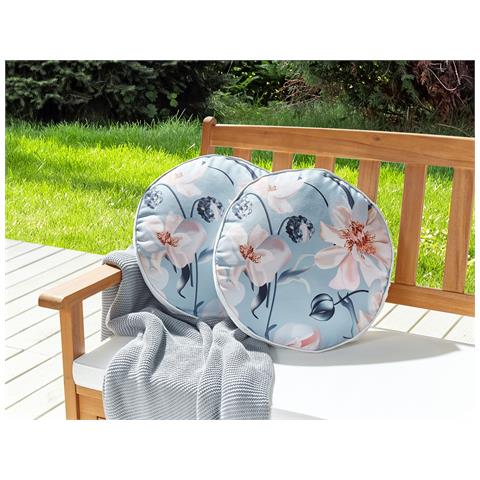 Set Di 2 Cuscini Apricale 40 X 40 Cm Floreale Blu - Foto 1