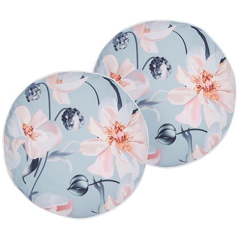 Set Di 2 Cuscini Apricale 40 X 40 Cm Floreale Blu - Foto 2