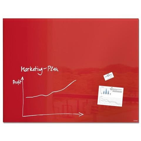 Gl212 Bacheca Magnetiche E Accessori Vetro 1200 X 900 Mm Rosso - Foto 1