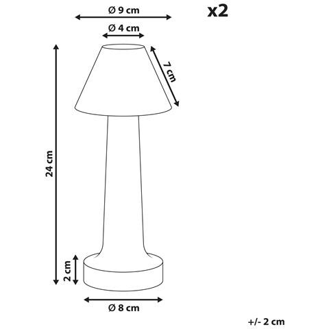 Set Di 2 Lampade Da Tavolo A Led Senza Fili Joanes Con Dimmer Metallo Nero - Foto 5