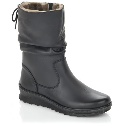 Black Casual Closed Booties Stivaletti Pelle Scarpe Donna Nero Eu 40, R8471-01 - Foto 1