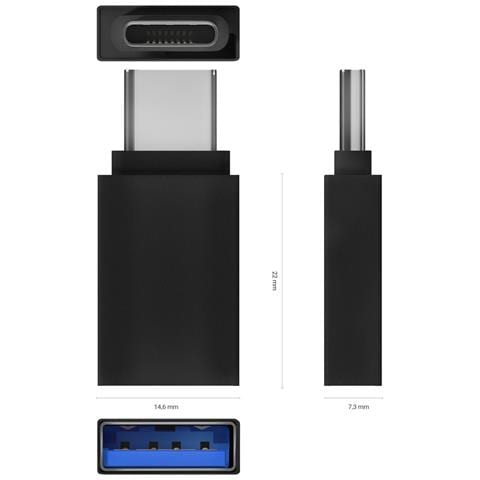 AISENS A108-0717, USB-C, USB-A, Nero - Foto 2