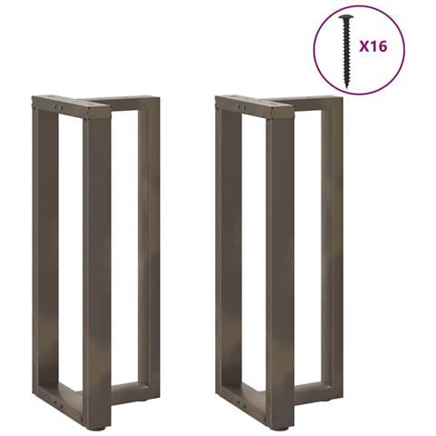 Gambe Tavolo Bar A T 2 Pz Naturale 40x35x(100-101) Cm Acciaio - Foto 3