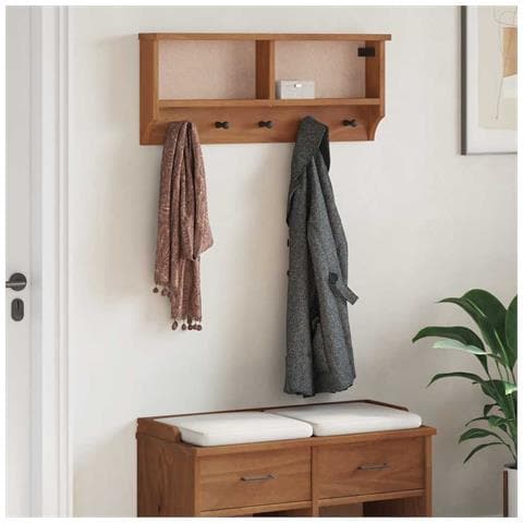 Appendiabiti Da Parete Sandnes 87x12x35 Cm In Legno Di Pino - Foto 3