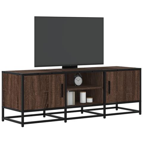 Mobile Tv Rovere Marrone 120x35x41 Cm Legno Multistrato Metallo - Foto 1