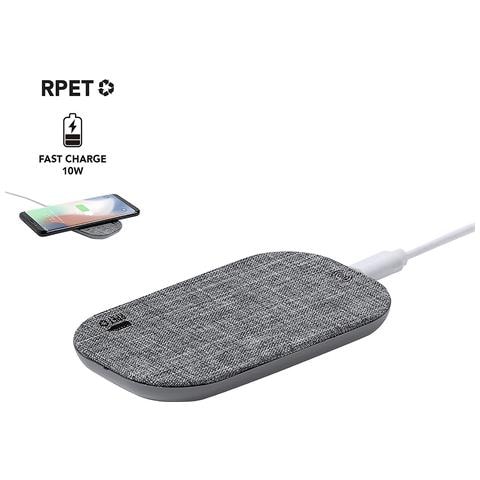 Caricabatterie Wireless 10w Ricarica Rapida Rept Riciclato 10x1,2x6,2 Cm. Grigio - Foto 2