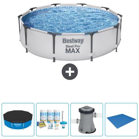 Piscina Fuori Terra - In Giro - 305x76 Cm - Grigio - Include Accessori Coordinati Cb1 - Foto 1