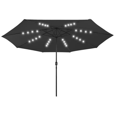 Ombrellone Da Giardino Con Luci Led 400 Cm Nero - Foto 1
