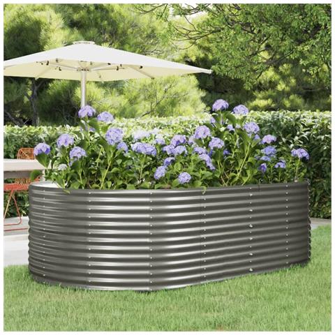 Letto Giardino Acciaio Verniciato Polvere 212x140x68 Cm Grigio - Foto 6